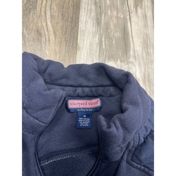 Vineyard Vines Dreamcloth Shep Shirt Long Sleeve 1/4 Zip Sweatshirt Medium Navy - Picture 4 of 7